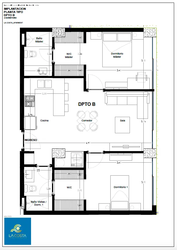 Plano Departamento 3 Dormitorios